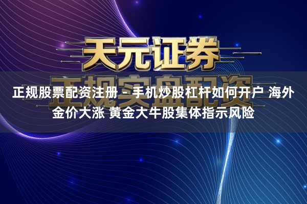正规股票配资注册 - 手机炒股杠杆如何开户 海外金价大涨 黄金大牛股集体指示风险