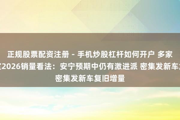 正规股票配资注册 - 手机炒股杠杆如何开户 多家车企官宣2026销量看法：安宁预期中仍有激进派 密集发新车复旧增量