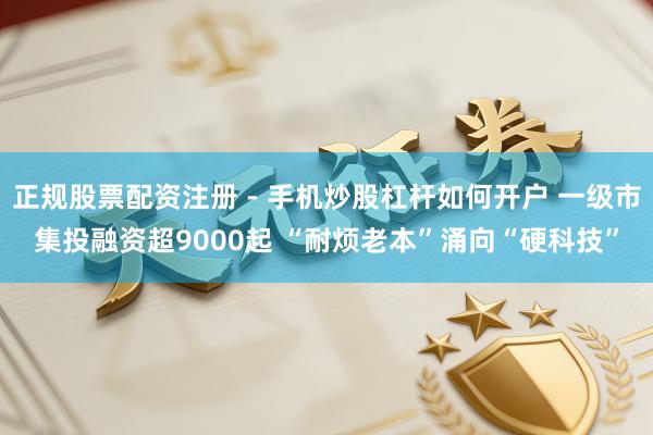 正规股票配资注册 - 手机炒股杠杆如何开户 一级市集投融资超9000起 “耐烦老本”涌向“硬科技”