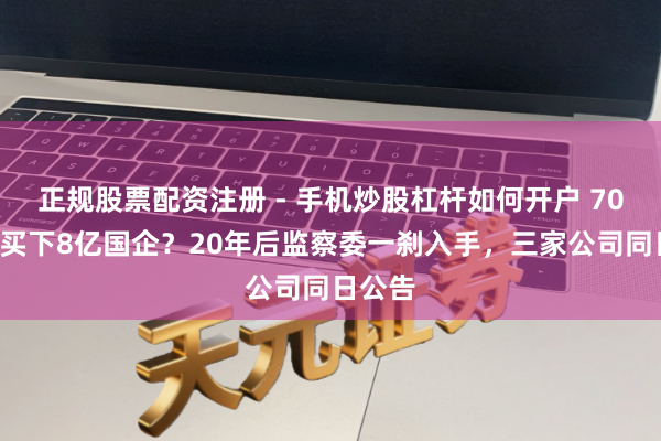 正规股票配资注册 - 手机炒股杠杆如何开户 700块钱买下8亿国企？20年后监察委一刹入手，三家公司同日公告
