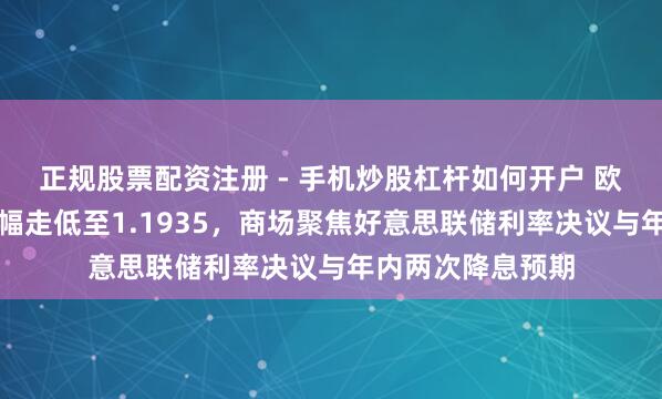 正规股票配资注册 - 手机炒股杠杆如何开户 欧元兑好意思元小幅走低至1.1935，商场聚焦好意思联储利率决议与年内两次降息预期