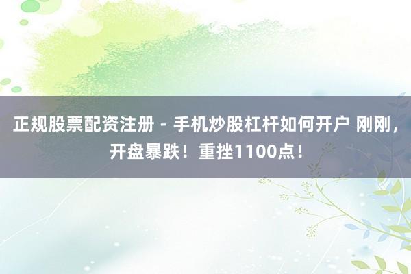 正规股票配资注册 - 手机炒股杠杆如何开户 刚刚,开盘暴跌!重挫1100点!